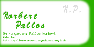 norbert pallos business card